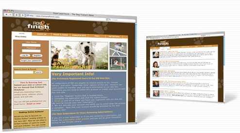 Front & Finish home page